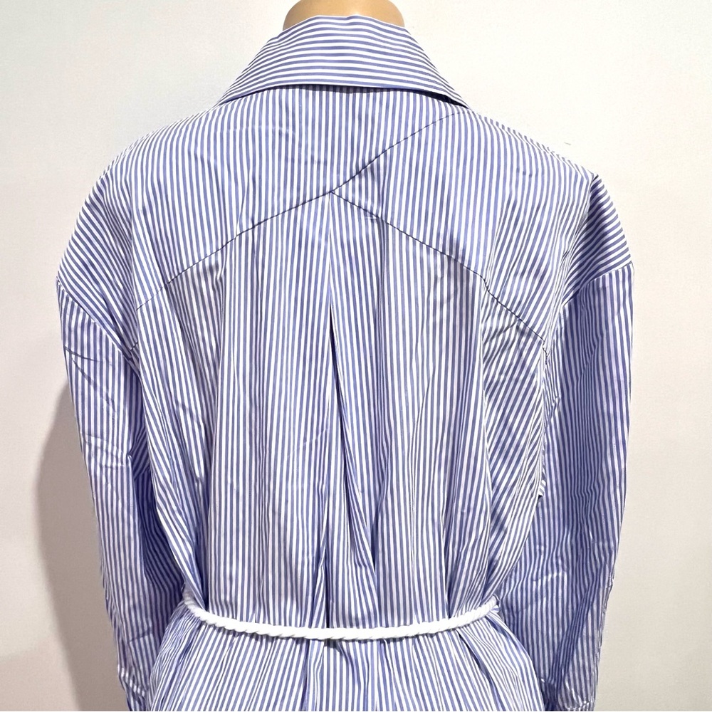 New 11 Honore Striped Amena Shirtdress Sz 16 Long Sleeve Midi Cotton Shirt Dress - Picture 6 of 8